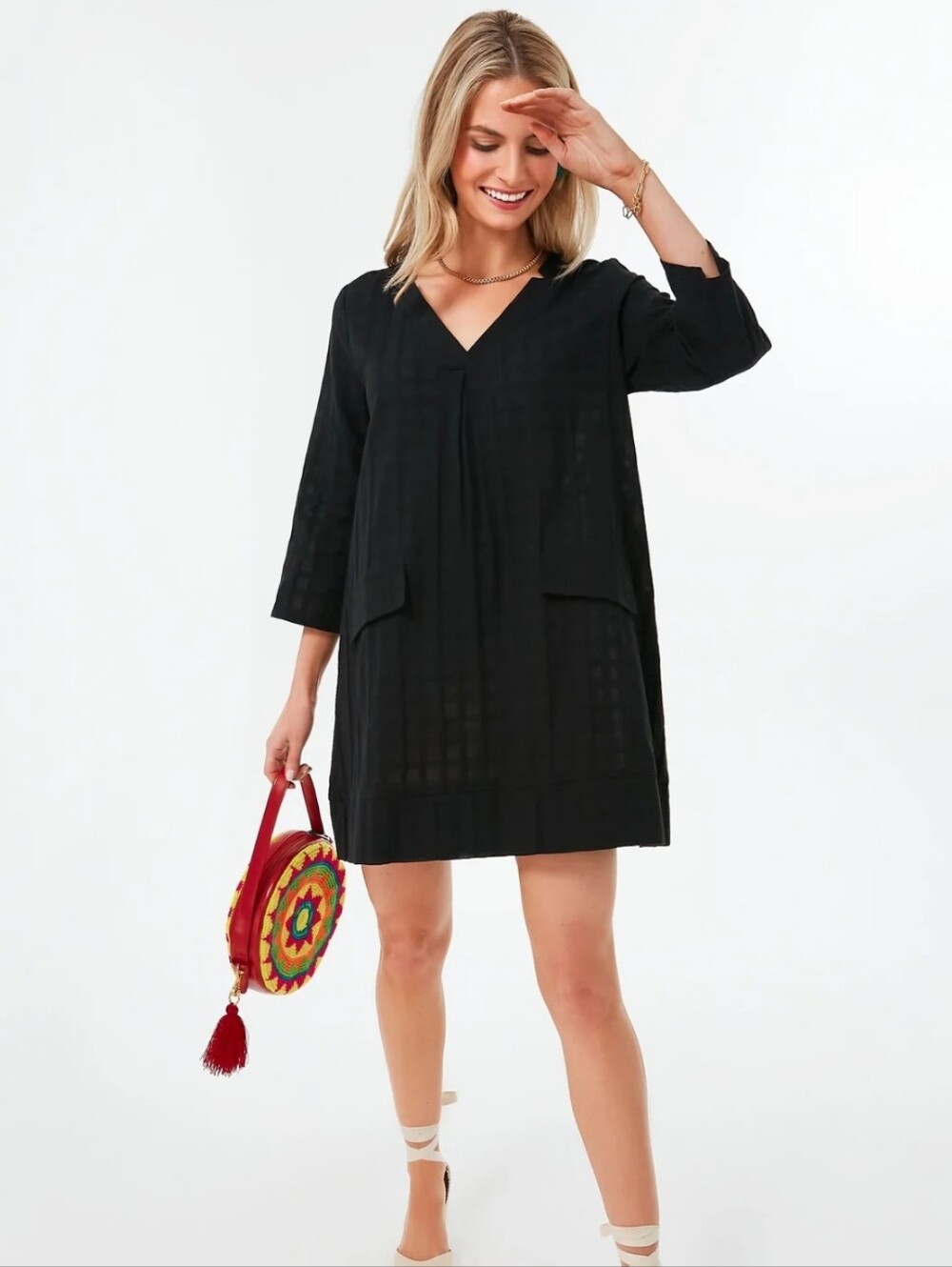 Tuckernuck, Pomander Place Black Textured Tunic Dress Size XXL